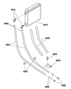 Engine Group - Oil Cooler Diagram and Parts List for 080084-00  Briggs and Stratton Generator